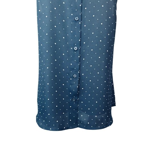 2/$30 Banana Republic Small Classic Fit Navy Sleeveless Button-Up Blouse Polyest - Picture 11 of 16